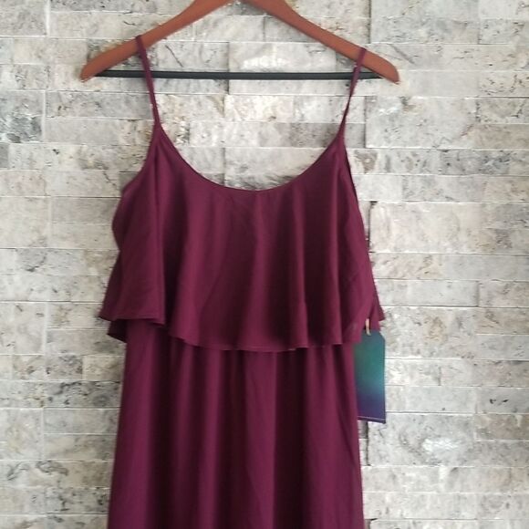 NWT Show Me Your Mumu Ruffle Maxi Dress in Merlot - Picture 3 of 7